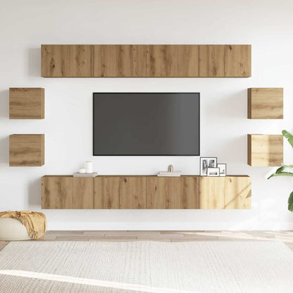 Wall Mounted TV cabinets 8 pcs Artisan Oak Engineered Wood