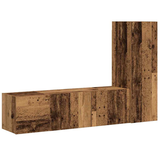 Wall Mounted TV cabinets 3 pcs Old Wood Engineered Wood