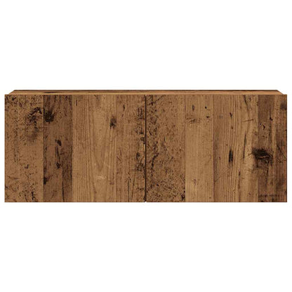 7 Piece TV Cabinet Set Wall-mounted Old Wood Engineered Wood