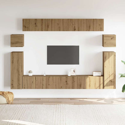 8 Piece TV Cabinet Set Wall-mounted Artisan Oak Engineered Wood