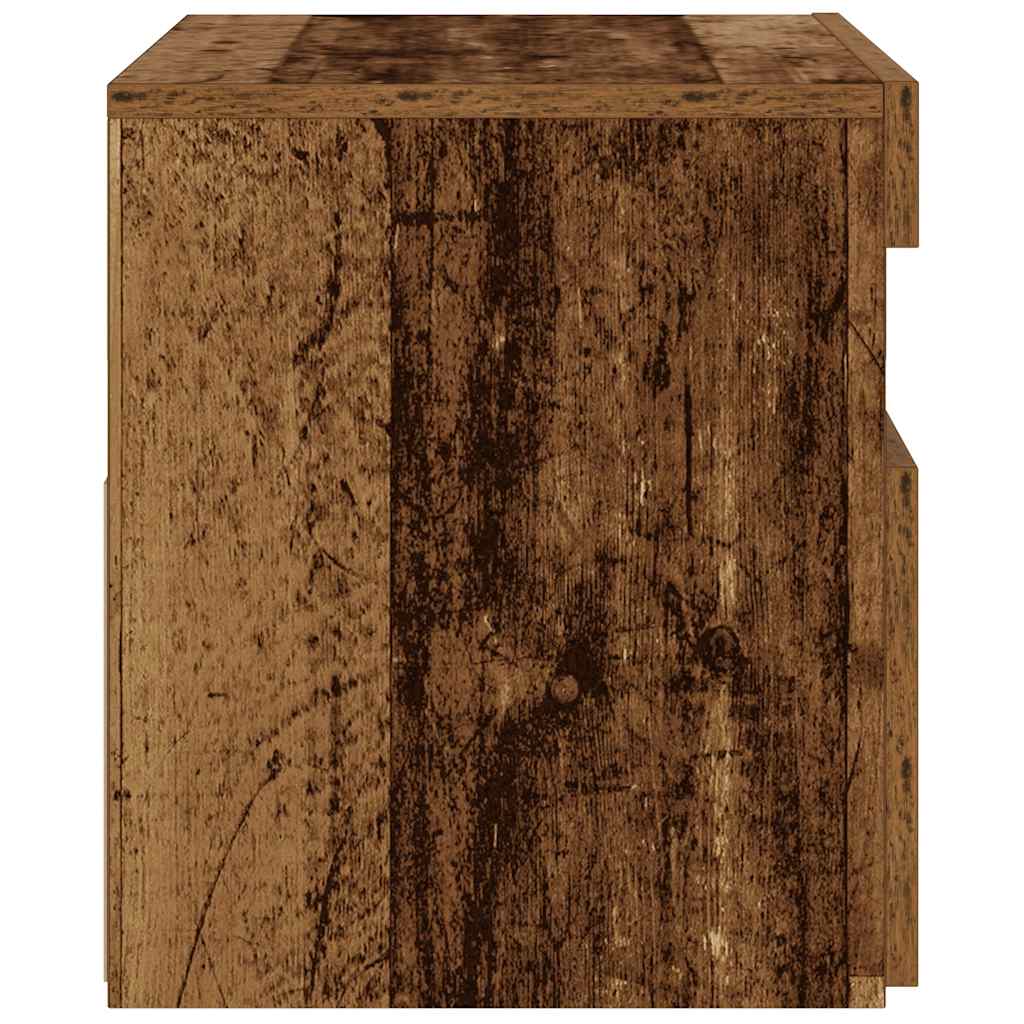 Bedside Cabinet with LED Lights Old Wood 60x35x40 cm Engineered Wood