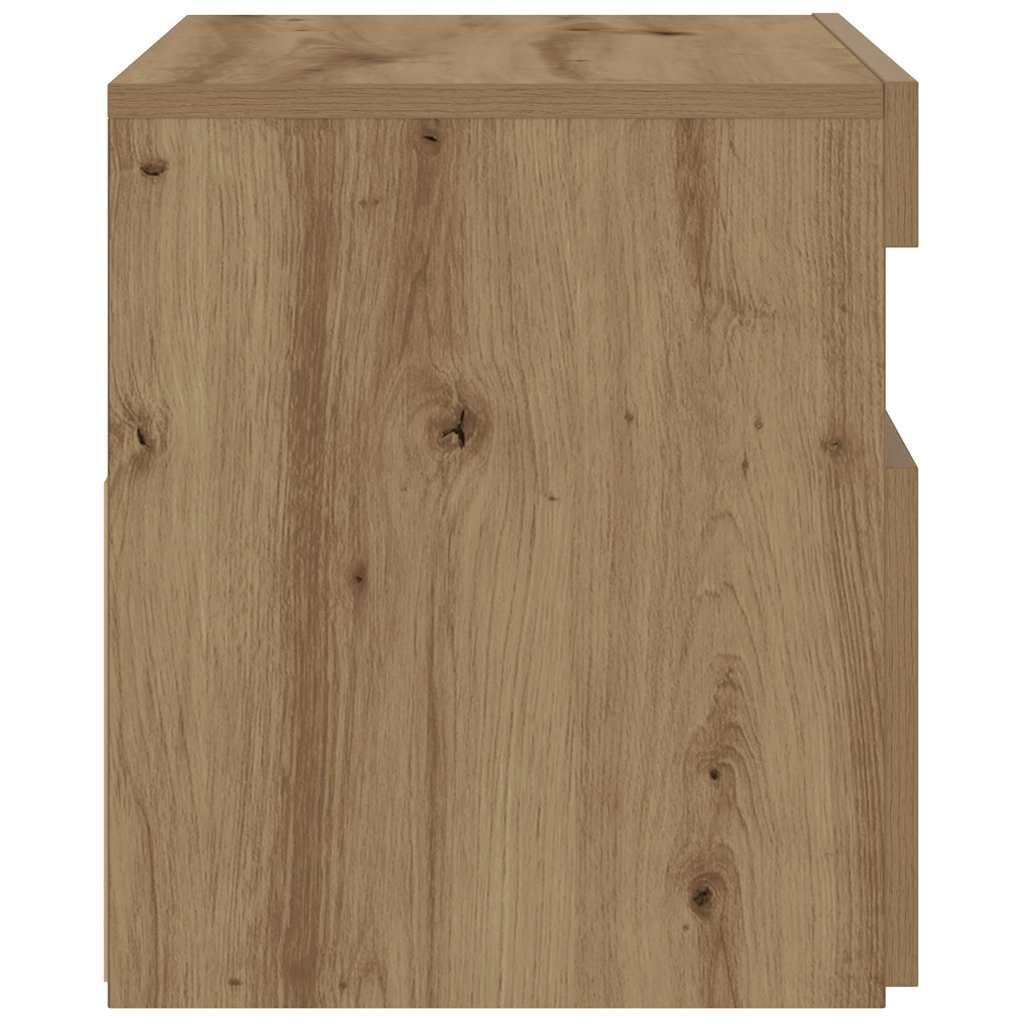 Bedside Cabinet with LED Lights Artisan Oak 60x35x40 cm Engineered Wood