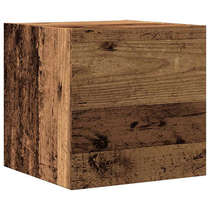 4 Piece TV Cabinet Set Wall-mounted Old Wood Engineered Wood