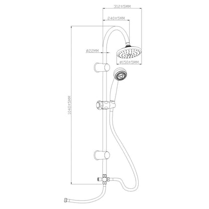 EISL Overhead Shower Set EASY VITAL Chrome