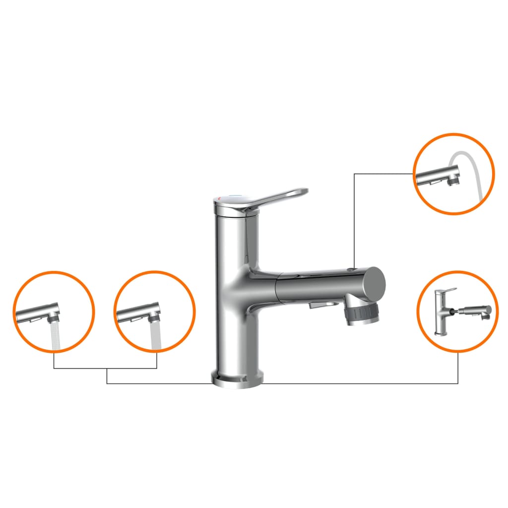 EISL Basin Mixer VARIABILE with Pull-out Spray Chrome