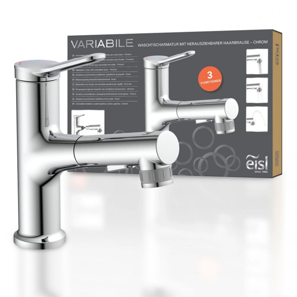 EISL Basin Mixer VARIABILE with Pull-out Spray Chrome