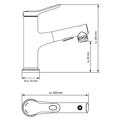 EISL Basin Mixer VARIABILE with Pull-out Spray Chrome