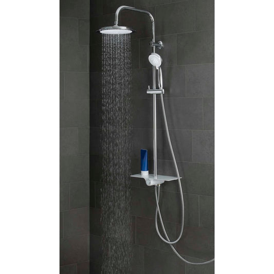SCHÜTTE Overhead Shower Set with Tray AQUASTAR White-Chrome
