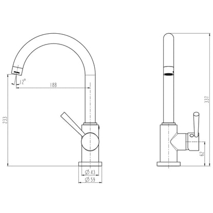 SCHÜTTE Sink Mixer CORNWALL Stainless Steel