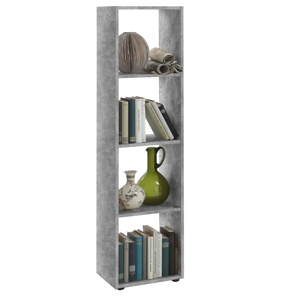 FMD Standing Shelf with 4 Compartments Concrete Grey