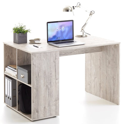 FMD Desk with Side Shelves 117x73x75 cm Sand Oak