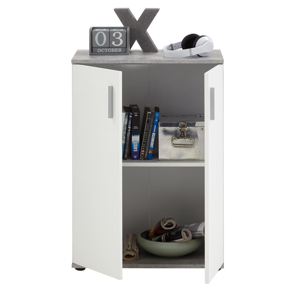 FMD Chest Cabinet with 2 Doors White and Grey
