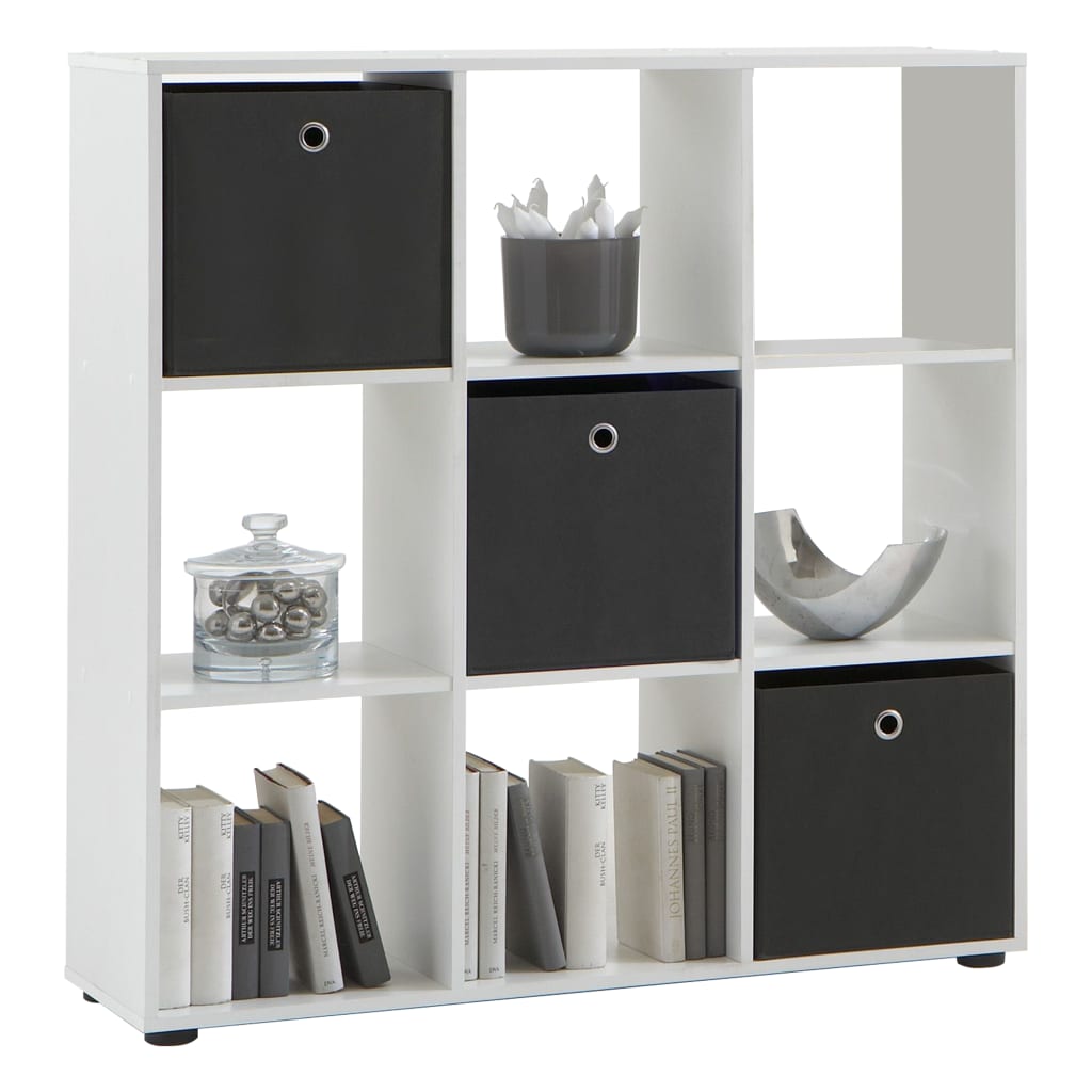FMD Standing Shelf with 9 Compartments White