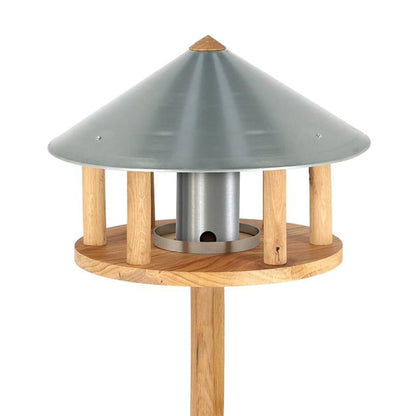 Esschert Design Bird Table with Silo and Round Roof Zinc