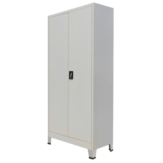 Office Cabinet with 2 Doors Steel 90x40x180cm Grey