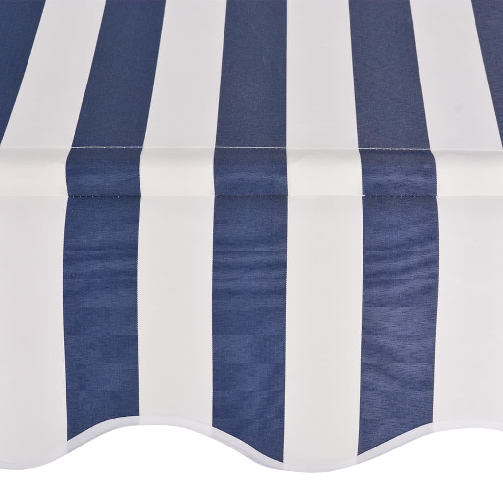 Manual Retractable Awning 350 cm Blue and White Stripes