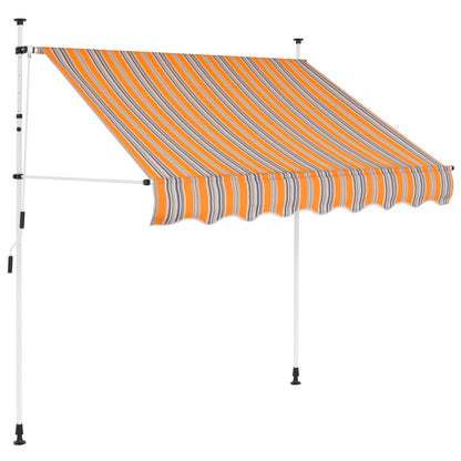 Manual Retractable Awning 200 cm Yellow and Blue Stripes