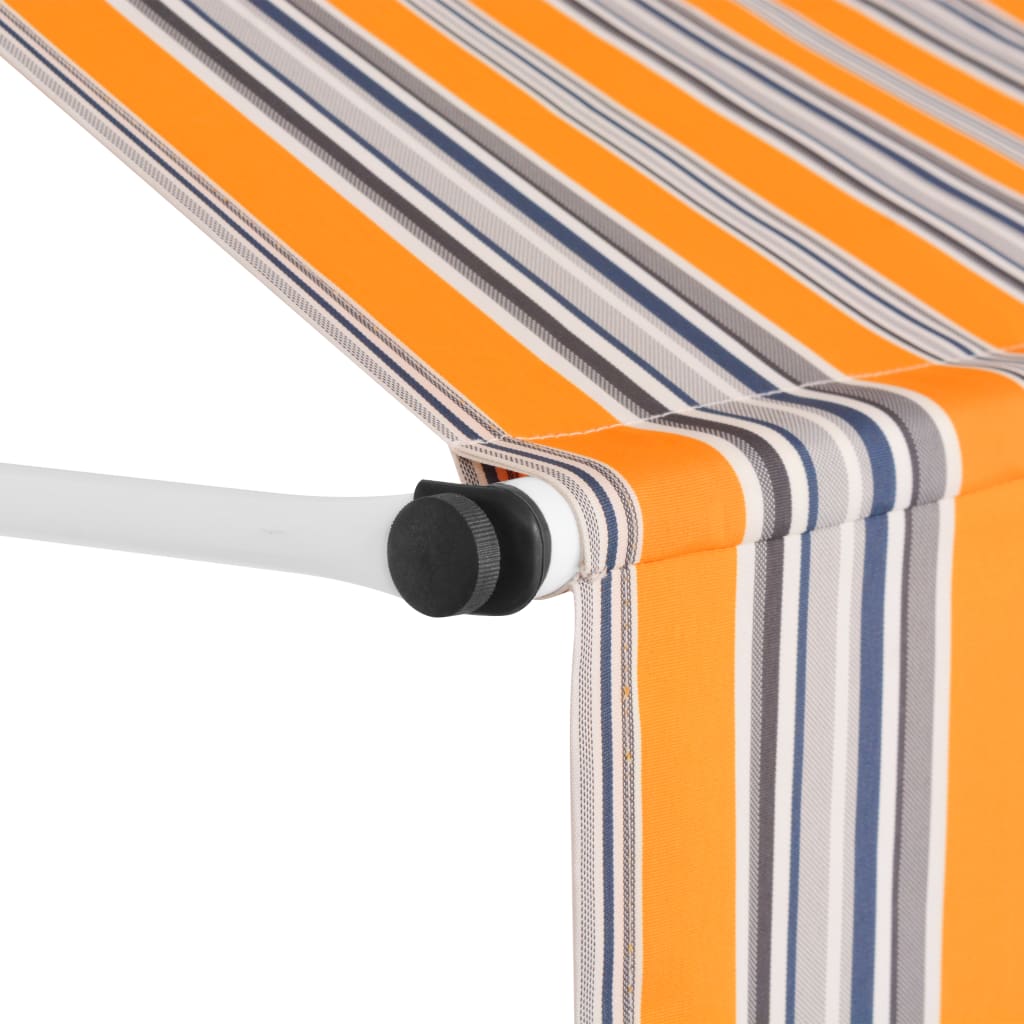 Manual Retractable Awning 200 cm Yellow and Blue Stripes