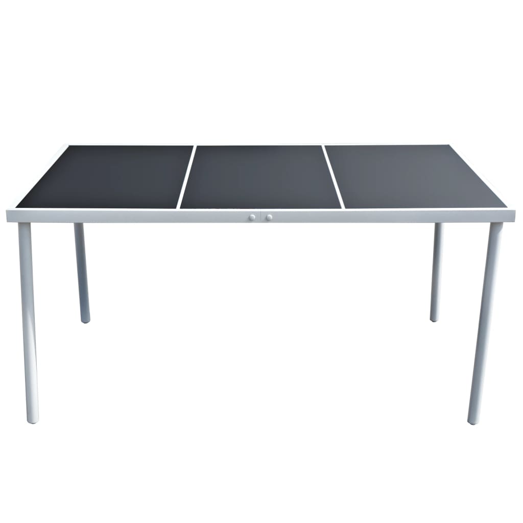 Garden Table 150x90x74 cm Black Steel