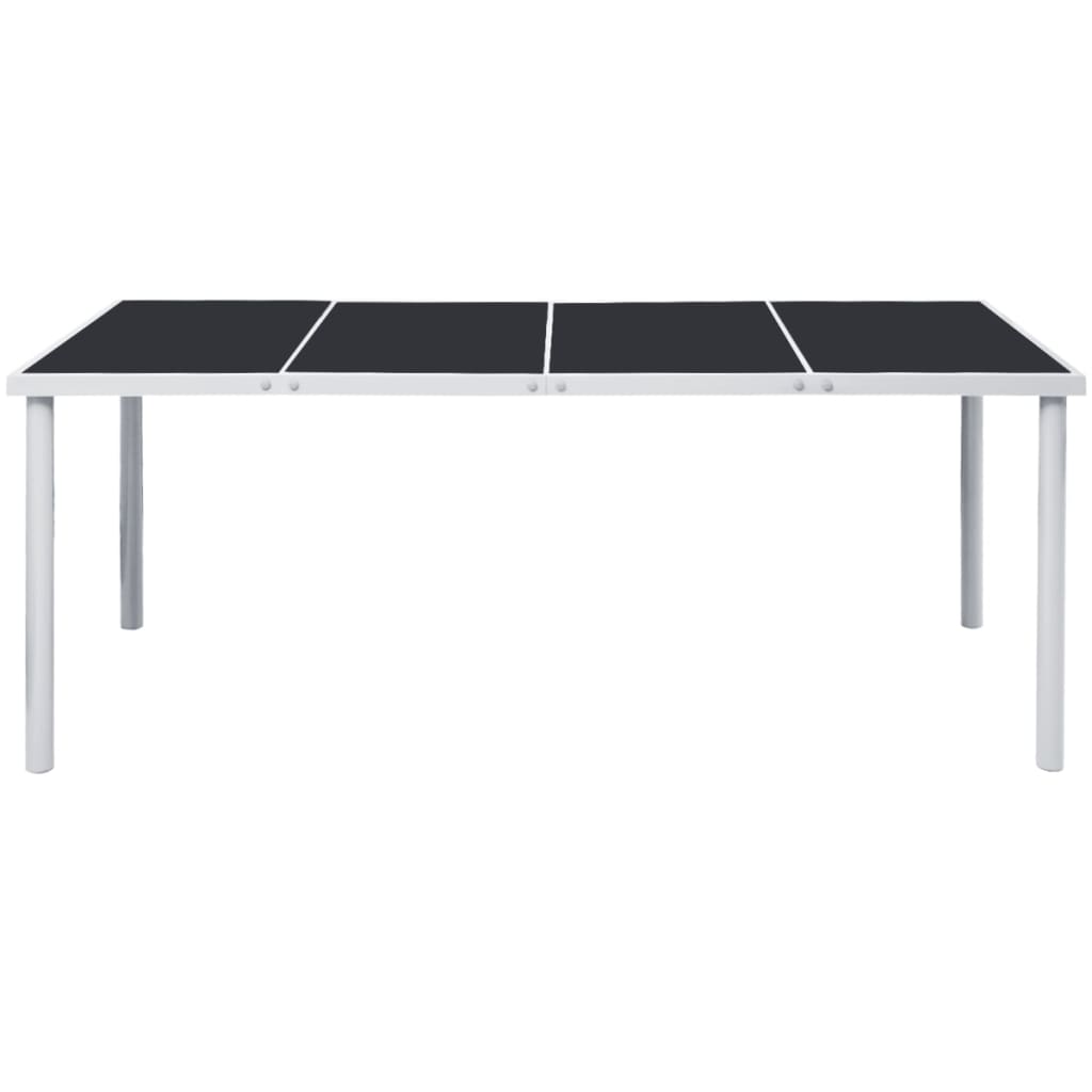 Garden Table 190x90x74 cm Black Steel