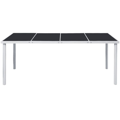 Garden Table 190x90x74 cm Black Steel