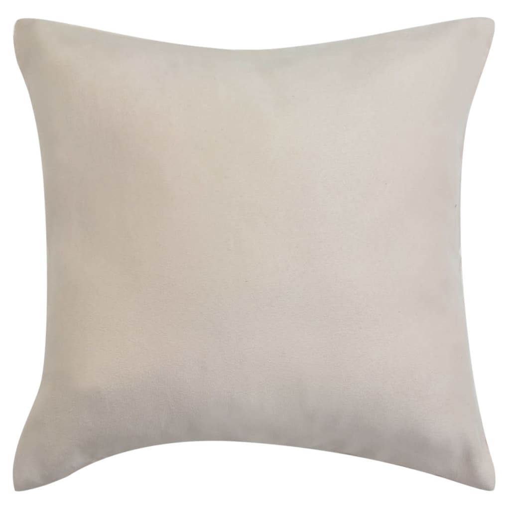 Cushion Covers 4 pcs 40x40 cm Polyester Faux Suede Beige