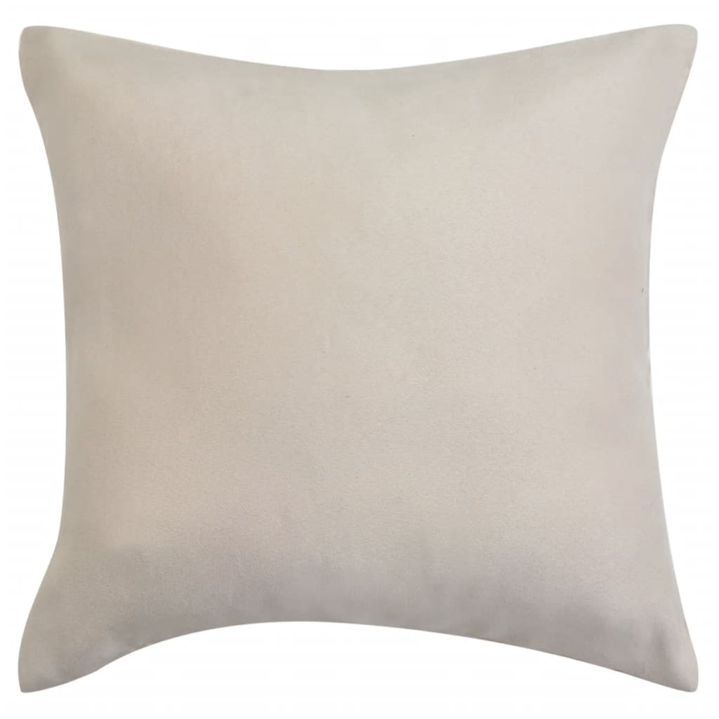 Cushion Covers 4 pcs 50x50 cm Polyester Faux Suede Beige