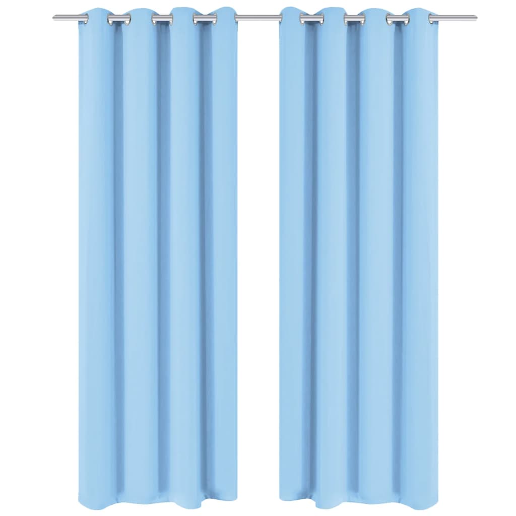 Blackout Curtains 2 pcs with Metal Eyelets 135x175 cm Turquoise