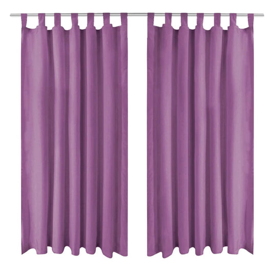 Micro-Satin Curtains 2 pcs with Loops 140x175 cm Lilac