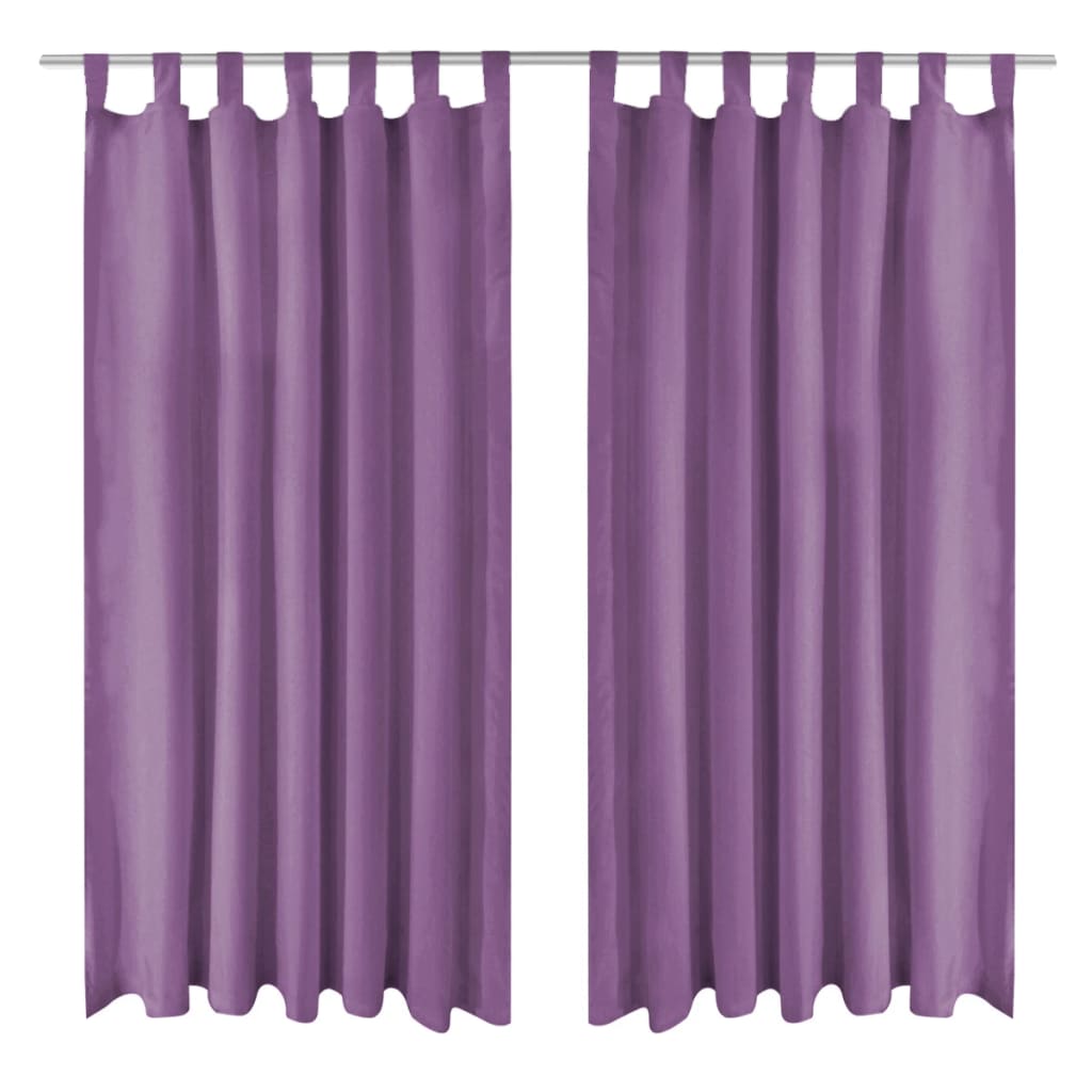 Micro-Satin Curtains 2 pcs with Loops 140x245 cm Lilac
