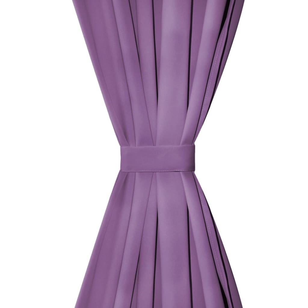 Micro-Satin Curtains 2 pcs with Loops 140x245 cm Lilac