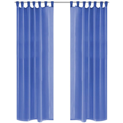 Voile Curtains 2 pcs 140x225 cm Royal Blue