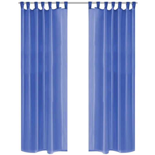 Voile Curtains 2 pcs 140x225 cm Royal Blue