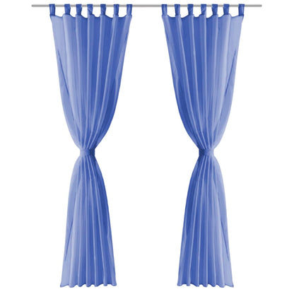 Voile Curtains 2 pcs 140x225 cm Royal Blue
