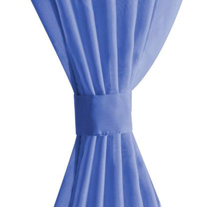 Voile Curtains 2 pcs 140x225 cm Royal Blue