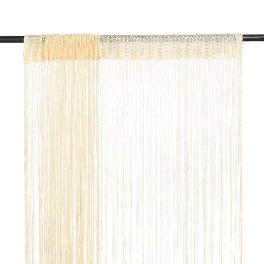 String Curtains 2 pcs 140x250 cm Cream