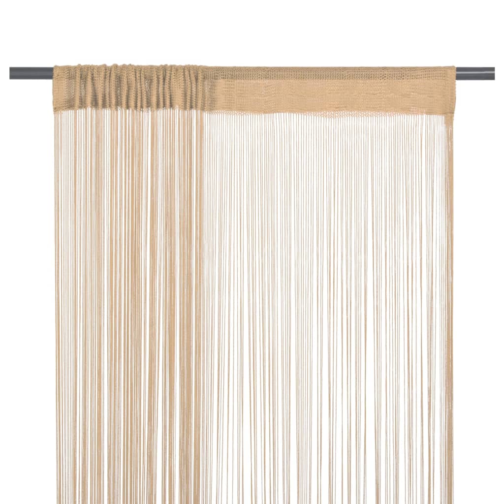 String Curtains 2 pcs 100x250 cm Beige