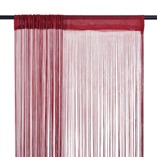 String Curtains 2 pcs 100x250 cm Burgundy