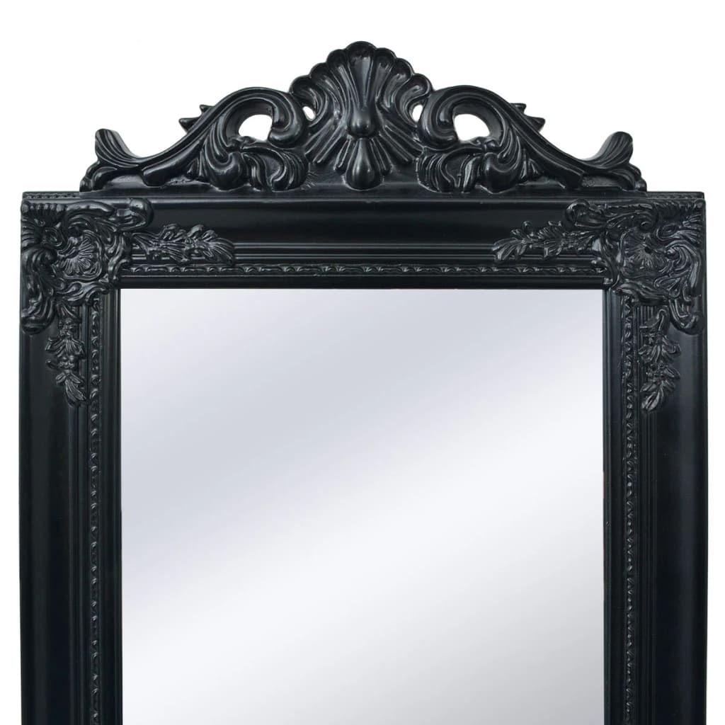 Free-Standing Mirror Baroque Style 160x40 cm Black