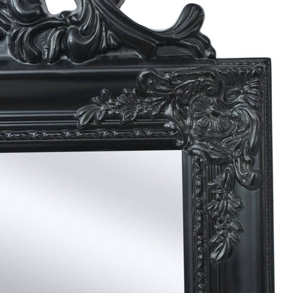 Free-Standing Mirror Baroque Style 160x40 cm Black