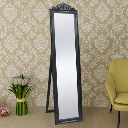 Free-Standing Mirror Baroque Style 160x40 cm Black