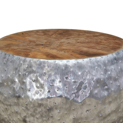Coffee Table Aluminium Teak 60x60x30 cm