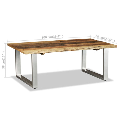 Coffee Table Solid Reclaimed Wood 100x60x38 cm