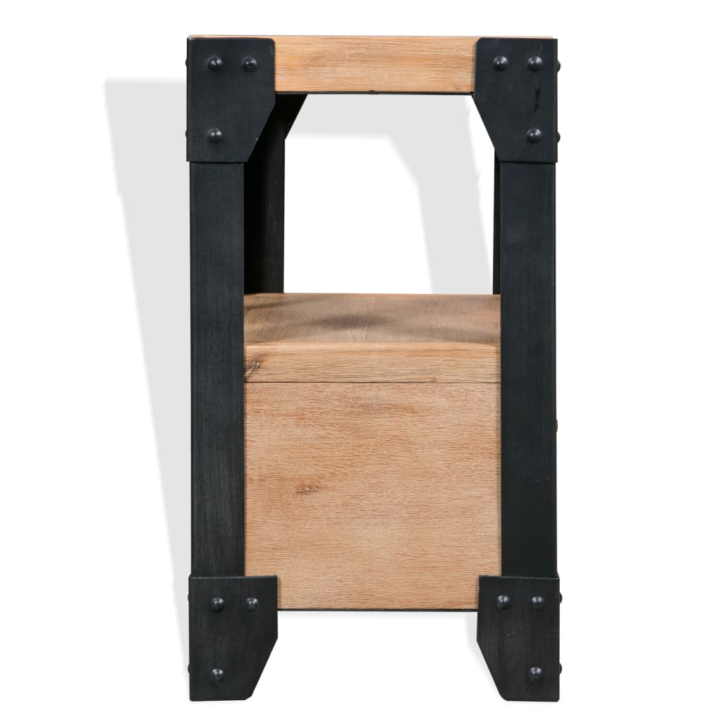 Nightstand Solid Acacia Wood Steel 40x30x54 cm