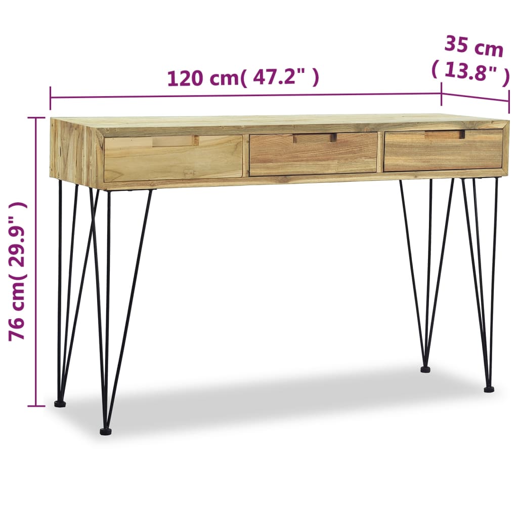 Console Table 120x35x76 cm Solid Teak