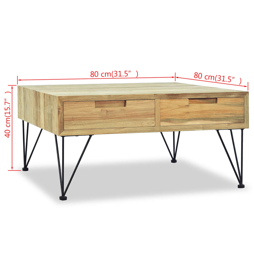 Coffee Table 80x80x40 cm Solid Teak