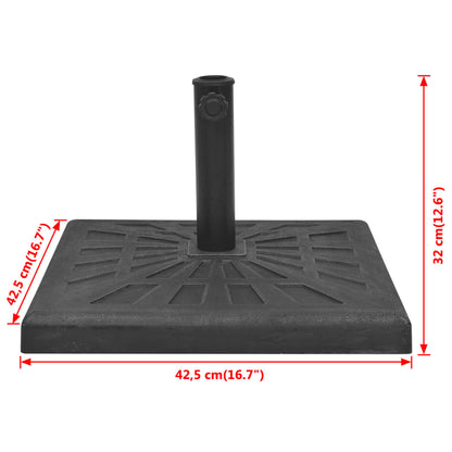 Parasol Base Resin Square Black 12 kg
