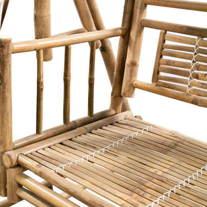 2-Seater Swing Bench with Palm Leaves Bamboo 202 cm