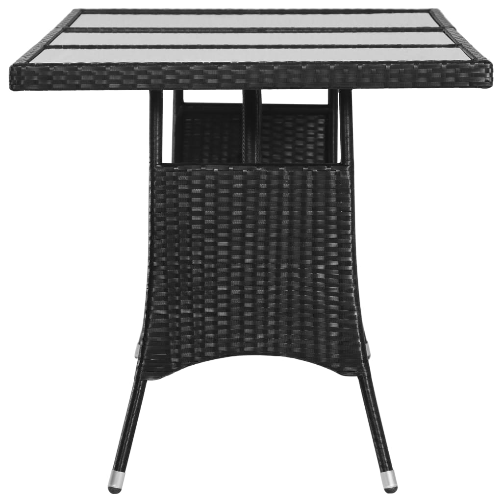 Garden Table Black 170x80x74 cm Poly Rattan