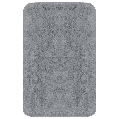 Bathroom Mat Set 3 Pieces Fabric Grey